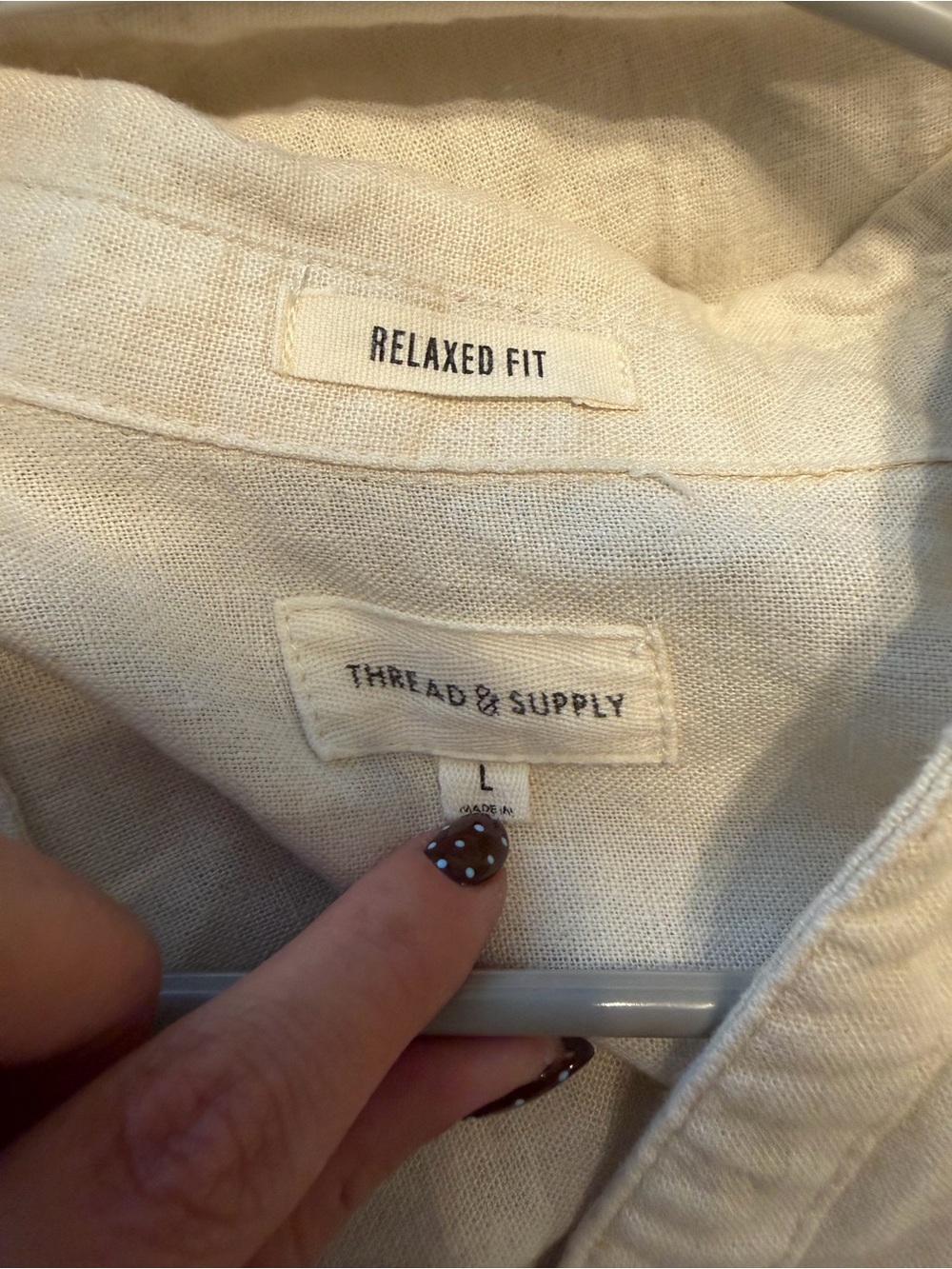 Women’s Oversized Long-Sleeve Button up Shirt - Cream - Picture 3 of 3